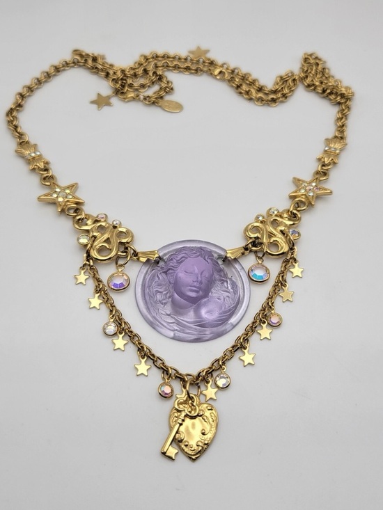 Kirks Folly Jewelry - Kirks Folly Vintage Angel Cameo Heart & Star Necklace